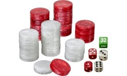 Philos Backgammon Playing Pieces Set L 34 mm r/w