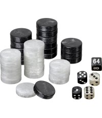 Philos Backgammon Playing Pieces Set M 28 mm b/w