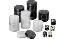 Philos Backgammon Playing Pieces Set L 34 mm b/w