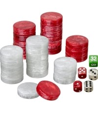 Philos Backgammon Playing Pieces Set Tou 40 mm r/w