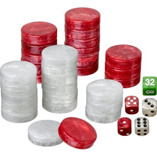 Philos Backgammon Playing Pieces Set Tou 40 mm r/w