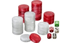Philos Backgammon Playing Pieces Set Tou 40 mm r/w