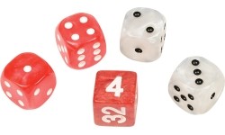 Philos Backgammon Dice Set red/white 16 mm