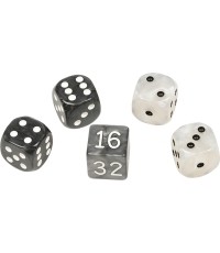 Zestaw kości do backgammona Philos, czarno-białe, 16 mm