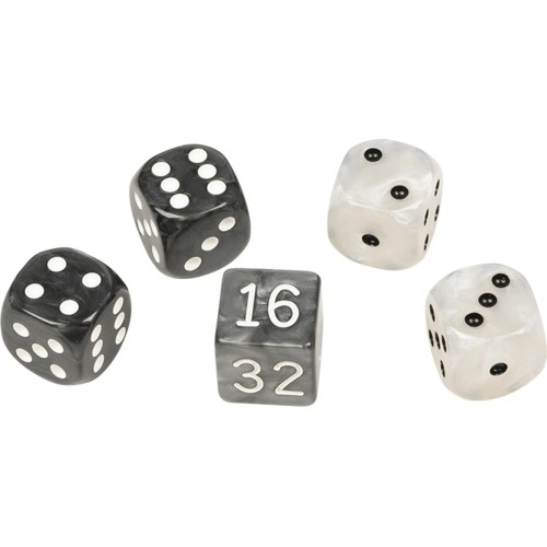 Philos Backgammon Dice Set black/white 16 mm