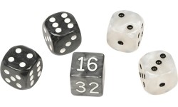 Philos Backgammon Dice Set black/white 16 mm