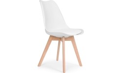 Zestaw 4 krzeseł do salonu jadalni z poduszką Białe ModernHome