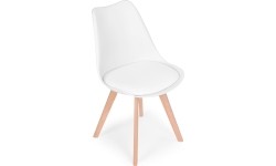 Zestaw 4 krzeseł do salonu jadalni z poduszką Białe ModernHome