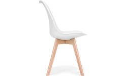 Zestaw 4 krzeseł do salonu jadalni z poduszką Białe ModernHome