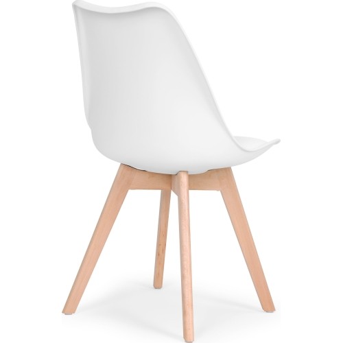 Zestaw 4 krzeseł do salonu jadalni z poduszką Białe ModernHome