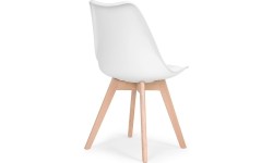 Zestaw 4 krzeseł do salonu jadalni z poduszką Białe ModernHome