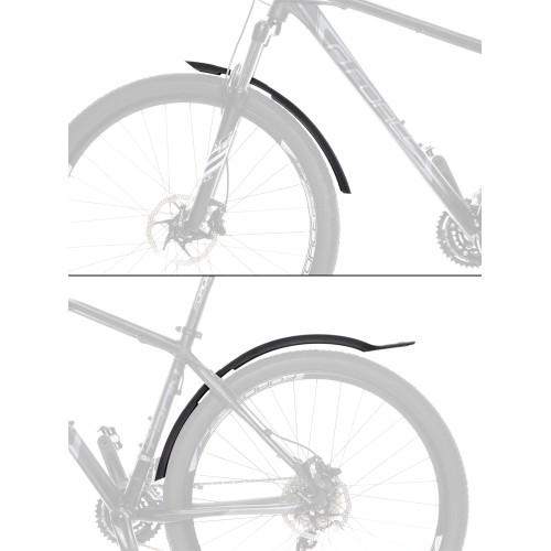 Zestaw błotników rowerowych Force, 24-28", tworzywo sztuczne, czarny