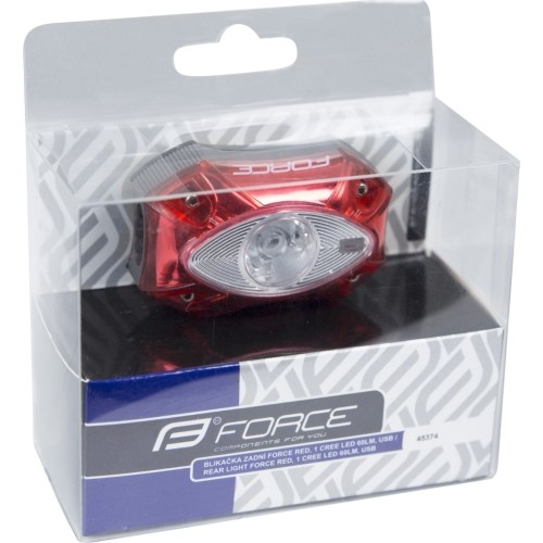 Lampka tylna FORCE Red 1 Cree LED 60 lm, USB