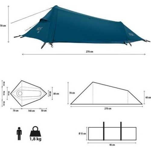 NC2501 SKYAIR ULTRALEKKI NAMIOT 1 NIEBIESKI NILS CAMP