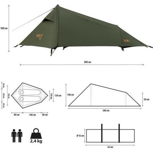 NC2502 SKYAIR 2 ULTRALEKKI NAMIOT ZIELONY NILS CAMP