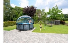 Basen EXIT Wood ø360 x 122 cm z zadaszeniem i pompą z filtrem piaskowym