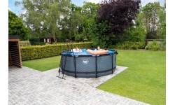 Basen EXIT Wood ø360 x 122 cm z pompą i filtrem piaskowym