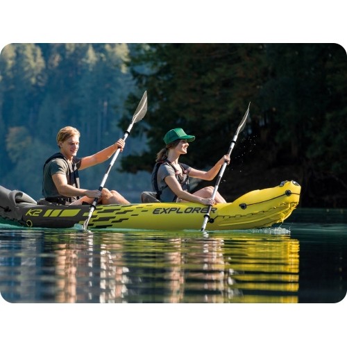 Wiosło do pontonu aluminiowe do kajaku dwupiórowe 218 cm INTEX