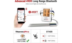 Cyfrowy bezprzewodowy ładowalny termometr do żywności Bluetooth z 4 sondami ThermoPro TP25W