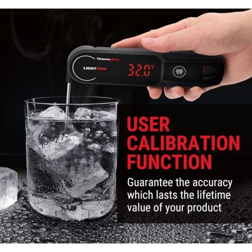 Momentinis mėsos termometras ypač greitas 1 sekundės nuskaitymo atsparus vandeniui ThermoPro TP622W