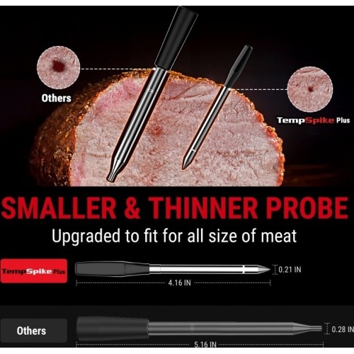 TempSpike Plus skaitmeninis belaidis bluetooth maisto termometras ThermoPro TP970W su atnaujintu itin plonu zondu