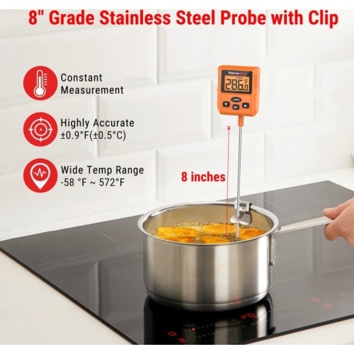 Skaitmeninis aliejaus ir saldainių termometras su zondu ThermoPro TP511