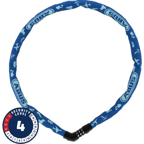 Spyna ABUS Steel-O-Chain™ 4804C/75 Blue Symbols // grandinė, 75 cm (mėlyna)