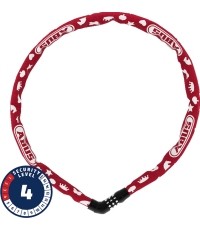 Spyna ABUS Steel-O-Chain™ 4804C/75 Red Symbols // grandinė, 75 cm (raudona)