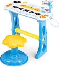 Keyboard pianino z mikrofonem EcoToys, niebieskie