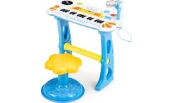 Keyboard pianino z mikrofonem EcoToys, niebieskie