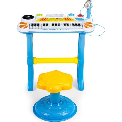 Keyboard pianino z mikrofonem EcoToys, niebieskie