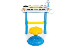 Keyboard pianino z mikrofonem EcoToys, niebieskie