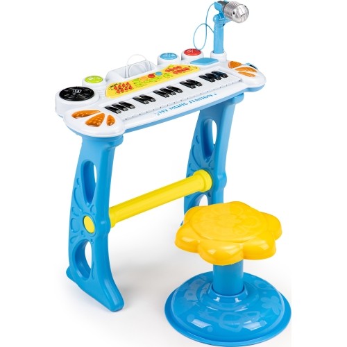 Keyboard pianino z mikrofonem EcoToys, niebieskie