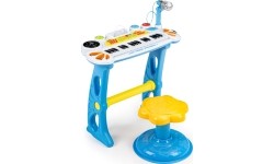 Keyboard pianino z mikrofonem EcoToys, niebieskie