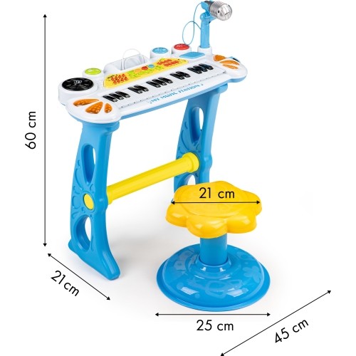 Keyboard pianino z mikrofonem EcoToys, niebieskie