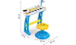 Keyboard pianino z mikrofonem EcoToys, niebieskie