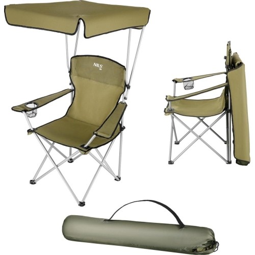 NC3087 GREEN CAMPING CHAIR SUNSHADE NILS CAMP
