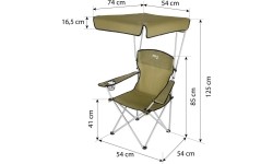 NC3087 GREEN CAMPING CHAIR SUNSHADE NILS CAMP