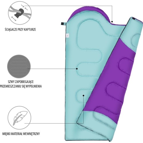 NC2008 PURPLE- TURQUOISE SLEEPING BAG SIZE M NILS CAMP