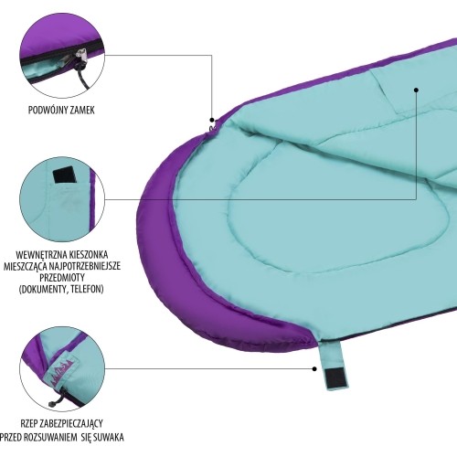 NC2008 PURPLE- TURQUOISE SLEEPING BAG SIZE M NILS CAMP