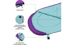 NC2008 PURPLE- TURQUOISE SLEEPING BAG SIZE M NILS CAMP
