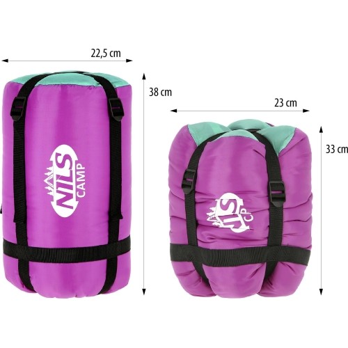 NC2008 PURPLE- TURQUOISE SLEEPING BAG SIZE M NILS CAMP