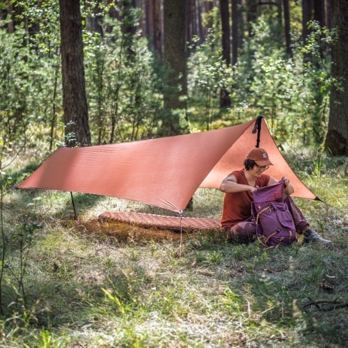 Tarp for sleeping on the ground Lesovik ZMORA terra rosa