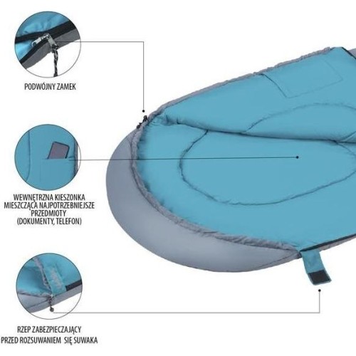 Śpiwór Nils Camp NC2008, szaro-zielony, rozmiar M