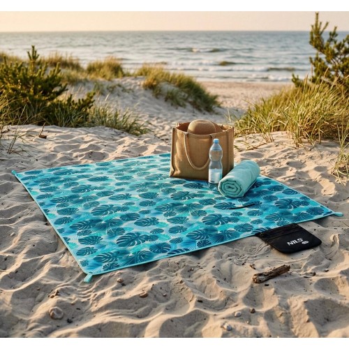 NC2224 TURQUOISE PICNIC BLANKET 200 x 200 PE ALU NILS CAMP