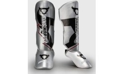 Ringhorns Charger by Venum Shin Guards - Silver/Black