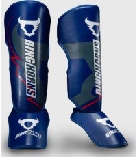 Ringhorns Charger by Venum Shin Guards - Navy Blue/Red