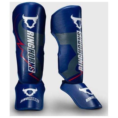 Ringhorns Charger by Venum Shin Guards - Navy Blue/Red