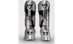 Ringhorns Charger by Venum Shin Guards - Silver/Black
