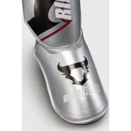 Ringhorns Charger by Venum Shin Guards - Silver/Black